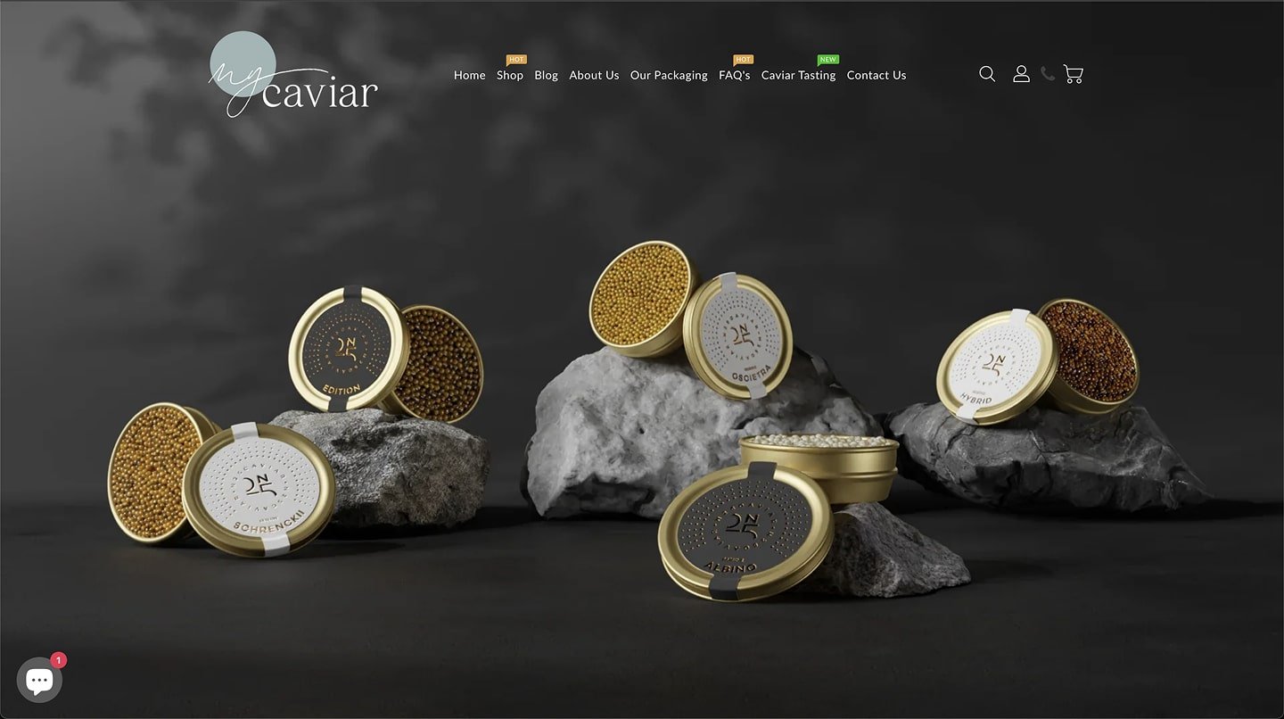 Shopify website My Caviar