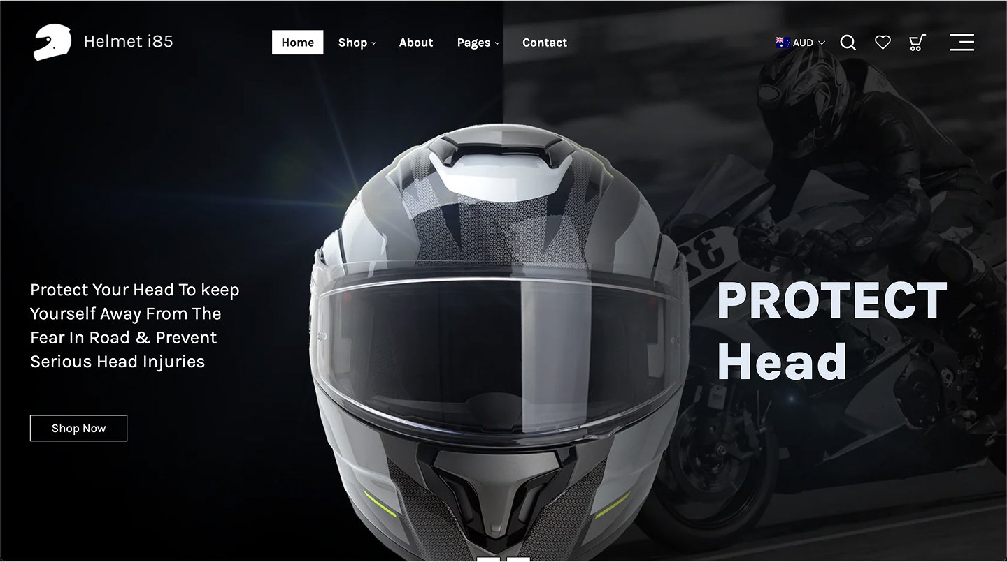 Shopify website Actionprohelmet