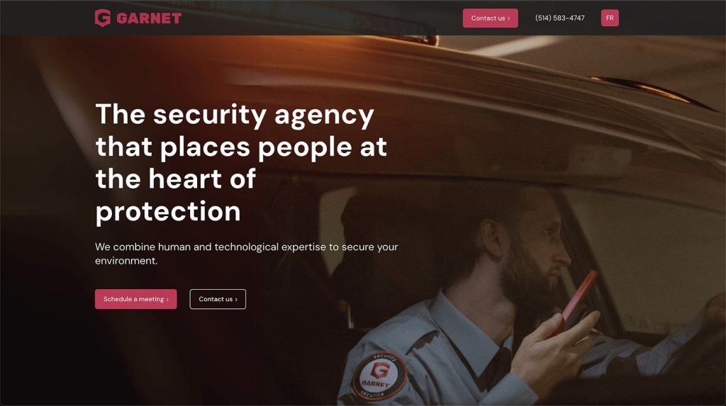 Wordpress website Securite Garnet