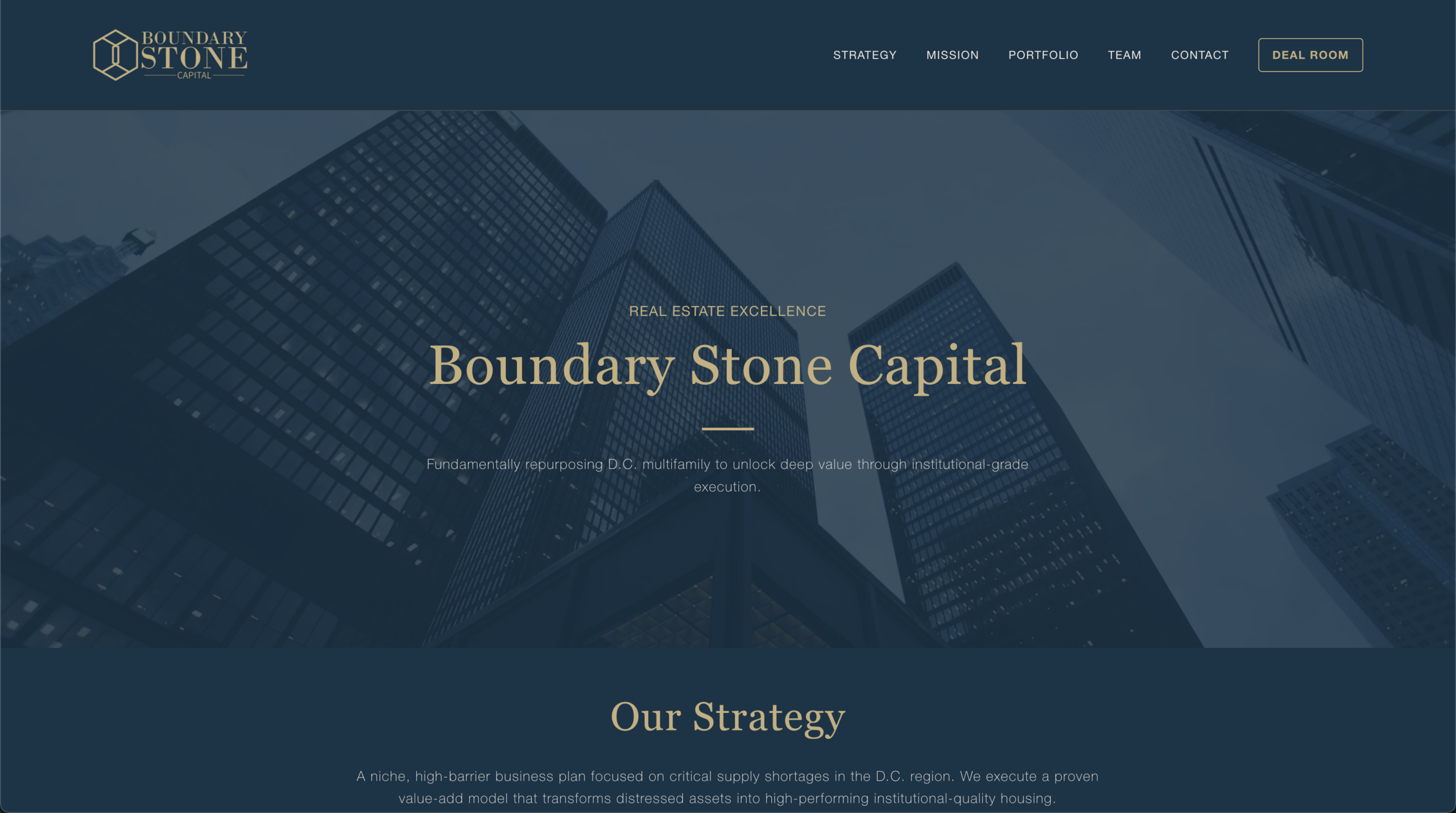 Squarespace website Boundary Stone Capital Real Estate
