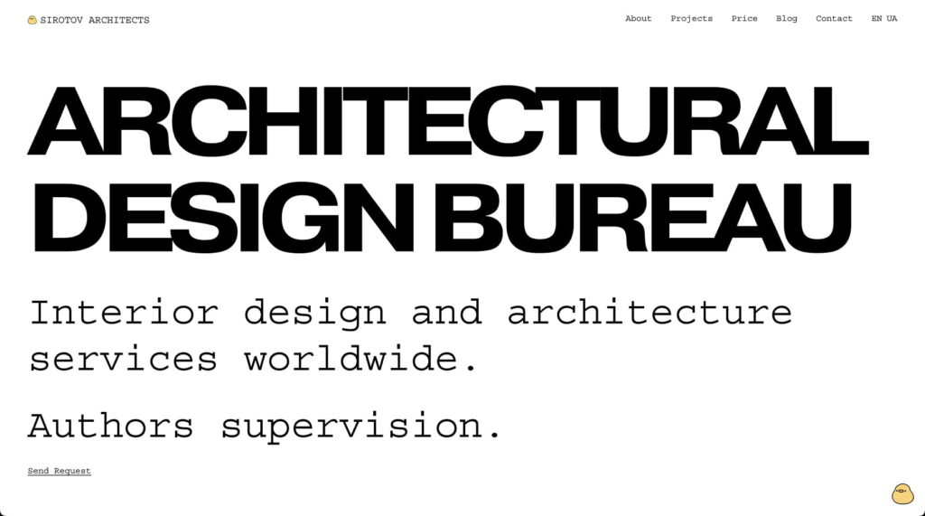 Squarespace website for Interior design and architecture services