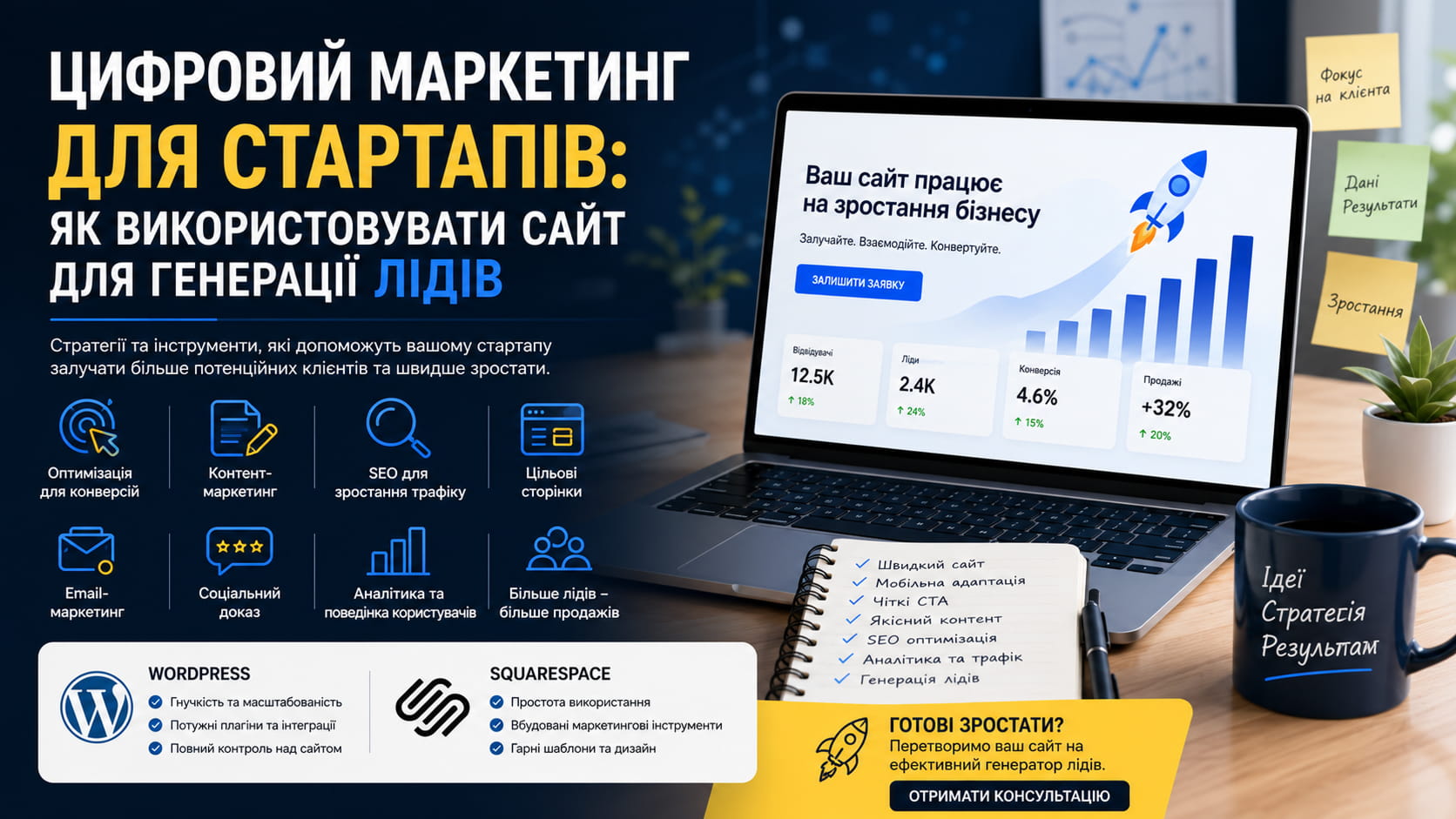 Цифровий маркетинг для стартапів: як перетворити сайт на ефективний інструмент генерації лідів