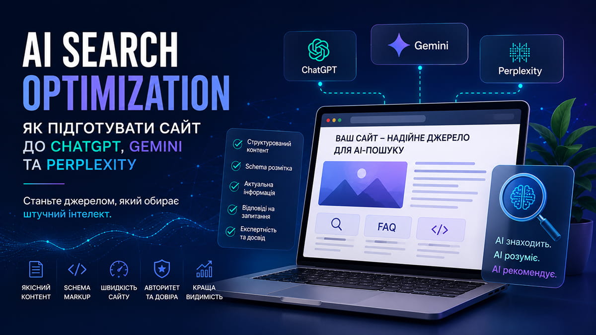 AI Search Optimization: як підготувати сайт до ChatGPT, Gemini та Perplexity